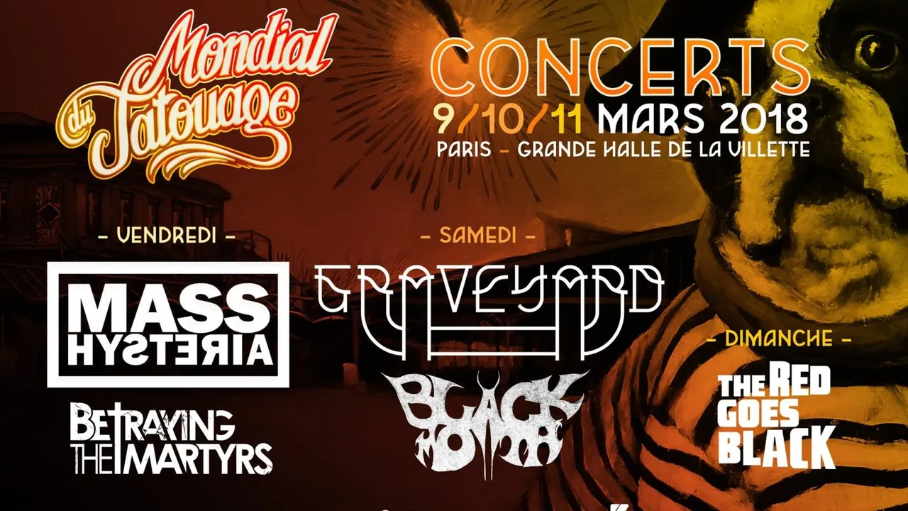 Les concerts du Mondial du Tatouage 2018
