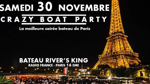 Crazy Boat Latino Croisière Tour Eiffel - Fille = Gratuit  SALSA BACHATA KIZOMBA