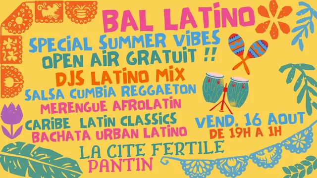 Bal latino spécial summer vibes - Open air gratuit salsa, cumbia, reggaeton, merengue y mas !