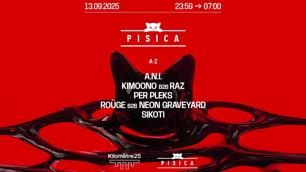 PISICA : A.N.I., SIKOTI, ROÜGE B2B NEON GRAVEYARD, KIMOONO