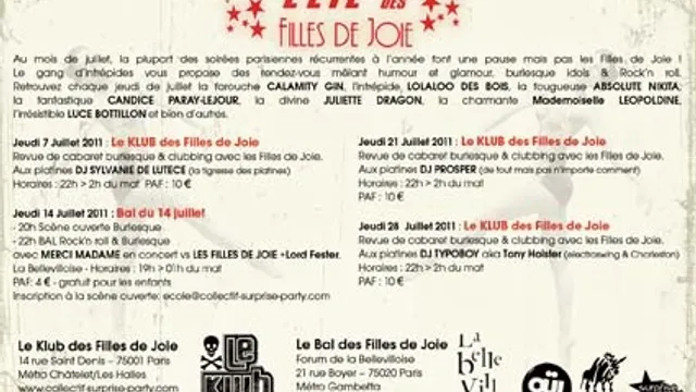 Les jeudis de l'été avec les Filles de Joie