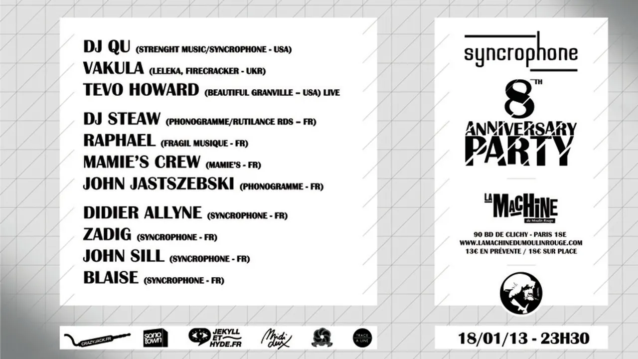 SYNCROPHONE 8th Anniversary: DJ Qu, Vakula, Tevo Howard...