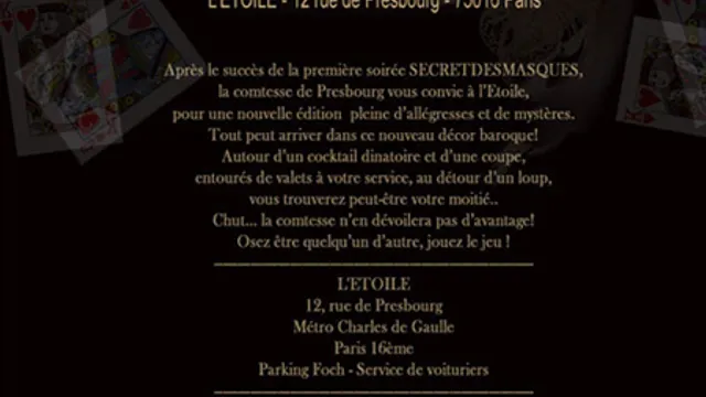 Vous aimez les secrets...Rendez vous à L'Etoile