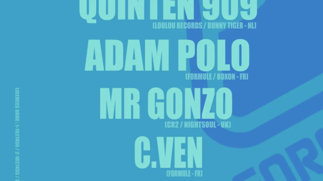 FORMULE RECORDS PARTY avec : QUINTEN 909 + ADAM POLO + MR GONZO + C.VEN @ LE BATOFAR