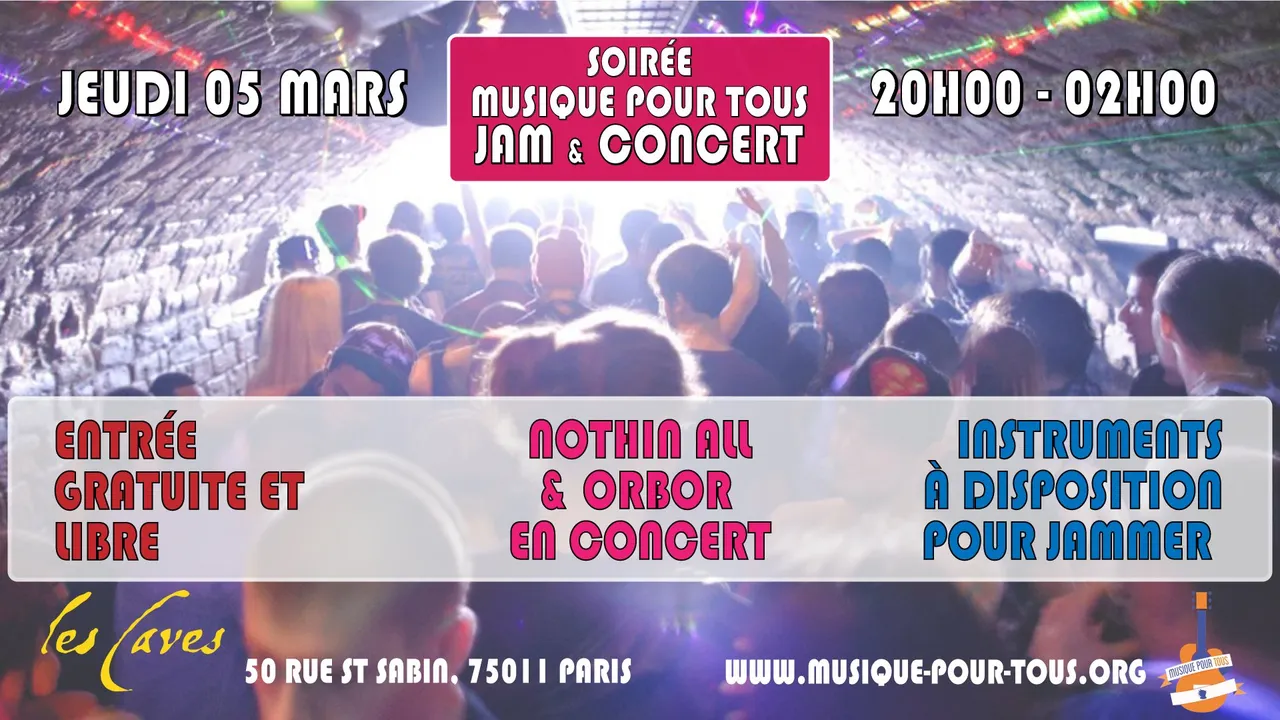 Soirée Musique pour tous Jam et Concert