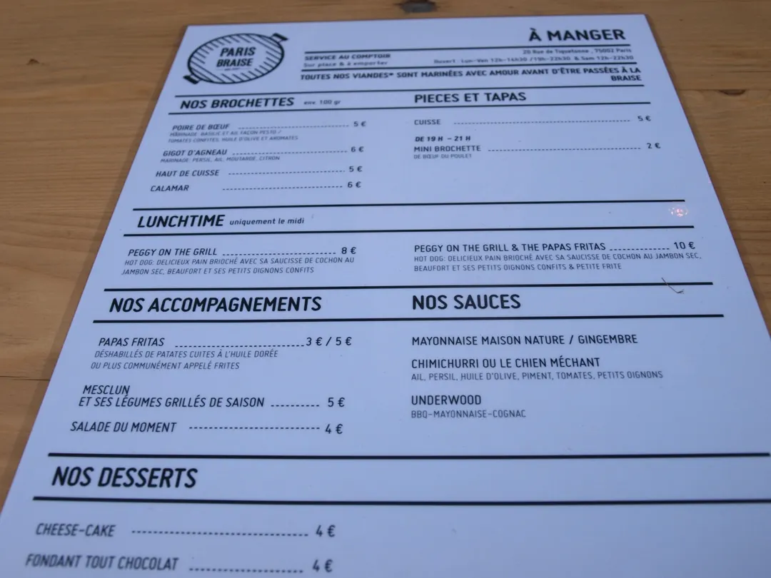 Paris Braise Restaurant Paris