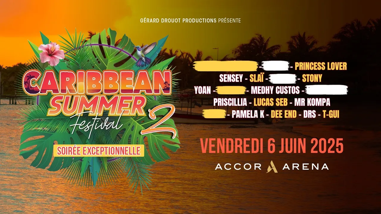 Caribbean Summer Festival 2 arrive le 6 juin 2025 à Paris à l'Accor Arena