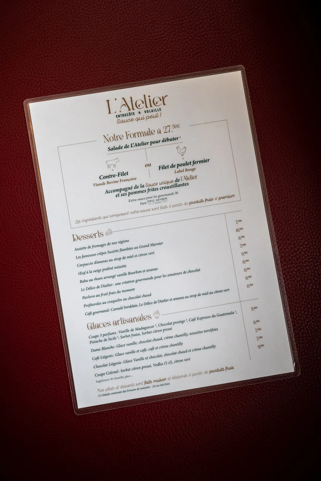L’Atelier Entrecôte & Volaille Restaurant Paris