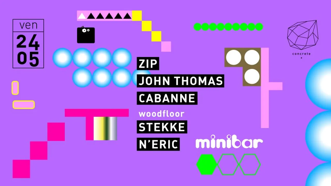 Concrete X Minibar: ZIP, John Thomas, Cabanne