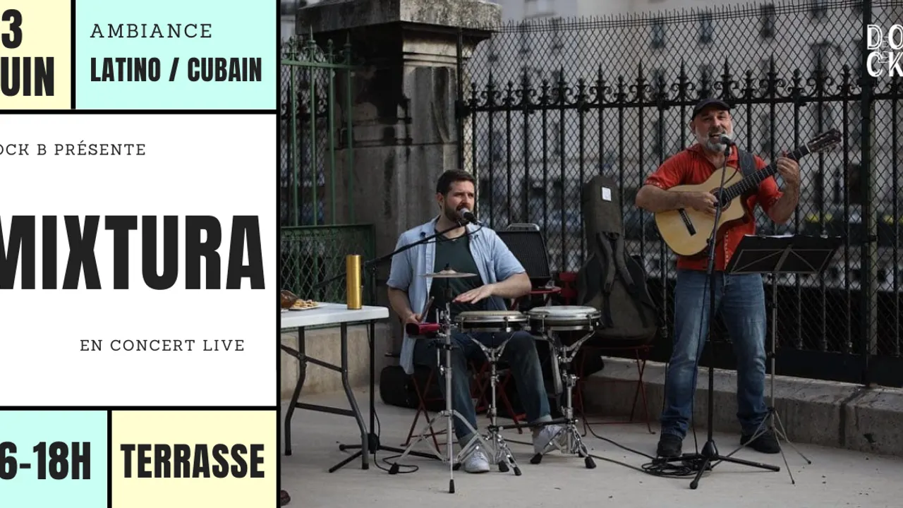 L’Été à DOCK B ☀️ // Concert live en terrasse : MIXTURA (latino cubain)