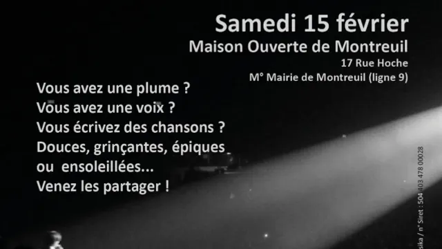 Scène ouverte chanson animée par Elie Guillou