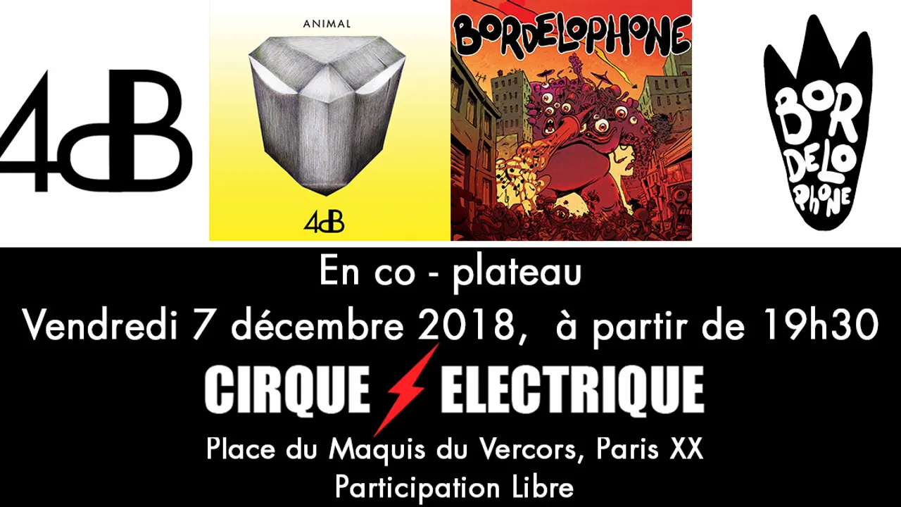 4dB et Bordelophone en concert au Cirque Electrique